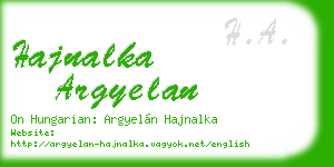hajnalka argyelan business card